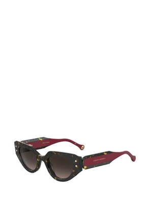 Carolina Herrera tortoiseshell-effect geometric-frame sunglasses - Brown