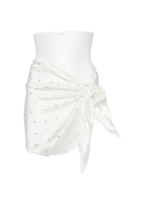Oséree crystal-embellished wrap-design pareo - White