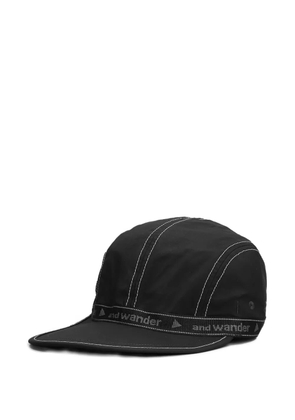 and Wander JQ contrast-stitch logo-tape cap - Black