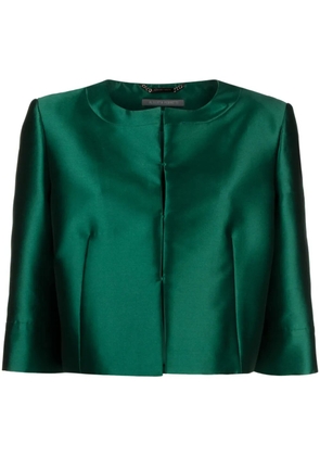 Alberta Ferretti cropped satin jacket - Green