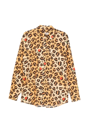 alessandro enriquez leopard-print strawberry-motif shirt - Orange