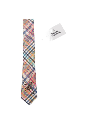 Vivienne Westwood Orb-print checked tie - Neutrals