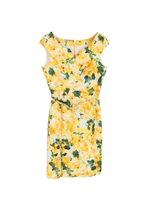 Oscar de la Renta Pre-Owned floral-print belted dress - Yellow