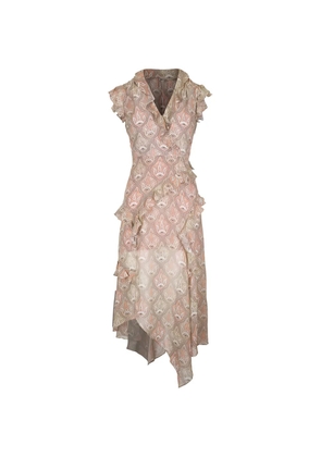 Veronica Beard Avenel paisley-print ruffled dress - Pink