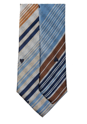 Vivienne Westwood herringbone-stripe tie - Blue