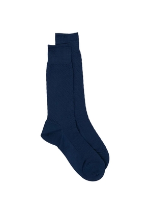 Zegna textured mid-calf socks - Blue