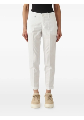 Fay pressed-crease turn-up trousers - White