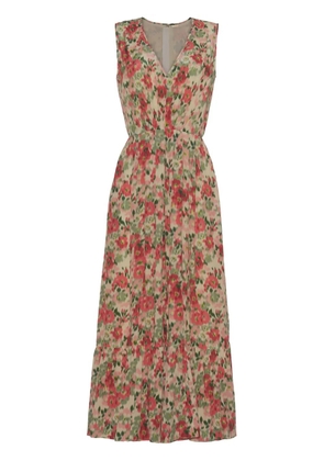 Adam Lippes Marina floral-print silk dress - Neutrals