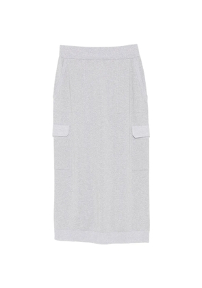 Peserico metallic-effect cargo-pocket midi skirt - Grey