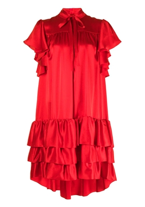 Adam Lippes flounce sleeve shift dress - Red