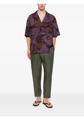 Briglia 1949 Portobellos linen trousers - Green