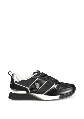 U.S. POLO ASSN. metallic-panel logo-patch sneakers - Black