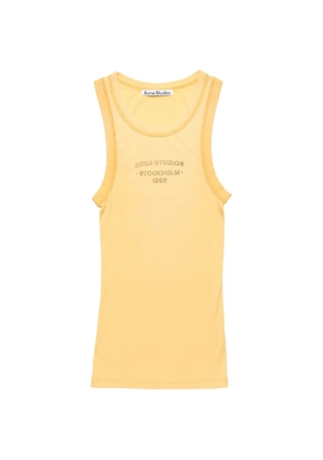 Acne Studios logo-print ribbed tank top - Yellow