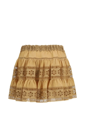 Charo Ruiz Ibiza Lea broderie anglaise tiered skirt - Neutrals