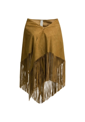 FURLING BY GIANI fringe-trimmed suede scarf - Neutrals