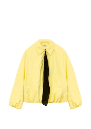 LOEWE crinkled-finish scarf-detail jacket - Yellow