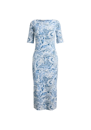 Lauren Ralph Lauren paisley-print boat-neck dress - Blue