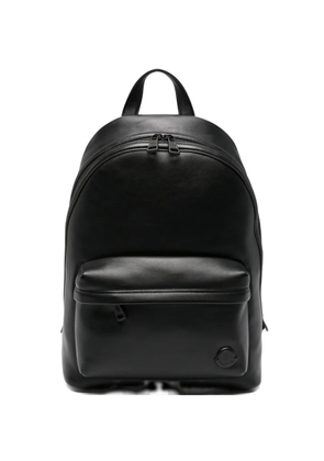 Moncler logo-patch leather backpack - Black