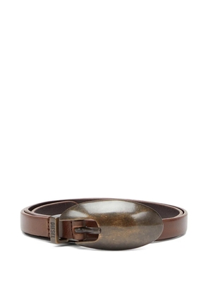Diesel sculptural-buckle belt - Brown