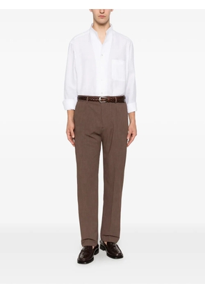 Zegna band-collar chest-pocket shirt - White