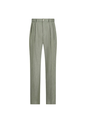 Tagliatore pleated-waist trousers - Green