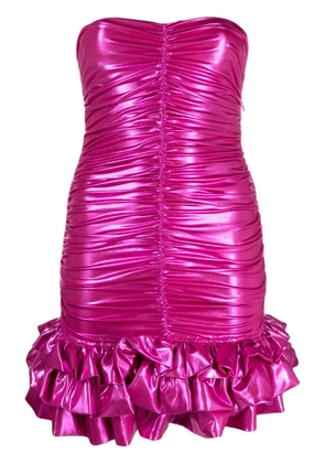 Amen metallic ruched minidress - Pink