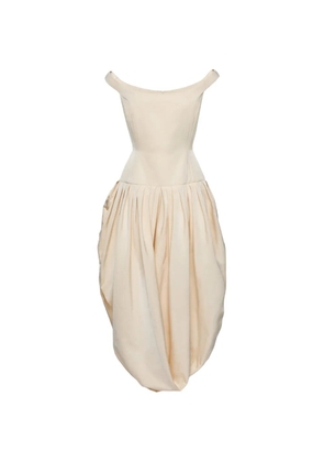 Magda Butrym off-shoulder bubble-skirt draped dress - Neutrals
