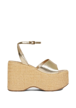 Schutz metallic-finish platform sandals - Gold