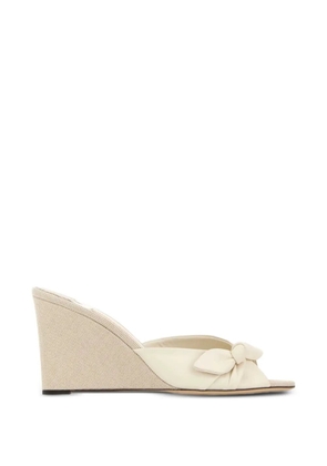Jimmy Choo Livi bow wedges - Neutrals