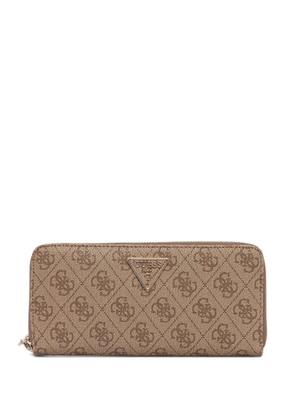 GUESS USA Laurel monogram-print logo-plaque wallet - Neutrals