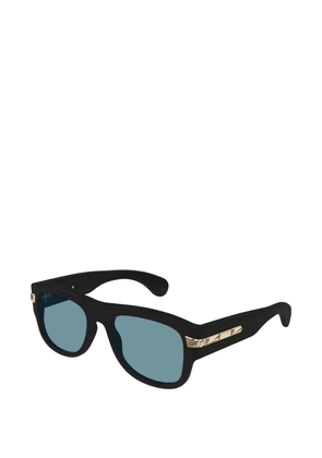 Gucci Eyewear logo-plaque rectangle-frame sunglasses - Black
