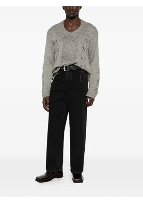 Études Studio logo-patch loose-fit jeans - Black