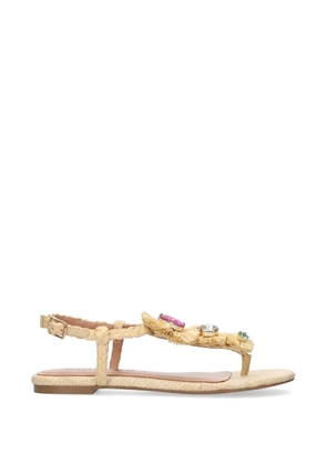Bibi Lou Vavin crystal-embellished raffia sandals - Neutrals