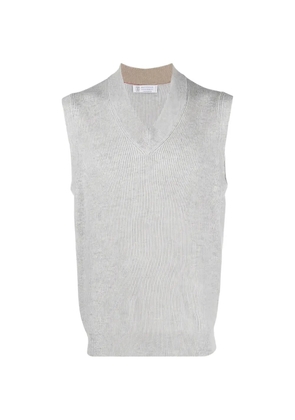 Brunello Cucinelli ribbed-knit vest - Grey