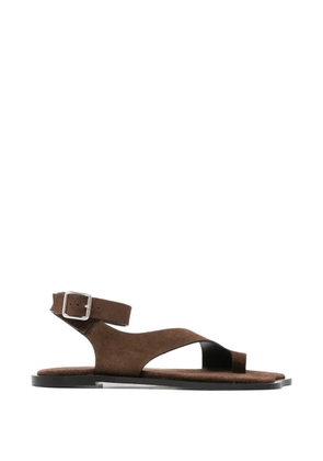 ALOHAS buckle-fastening asymmetric sandals - Brown