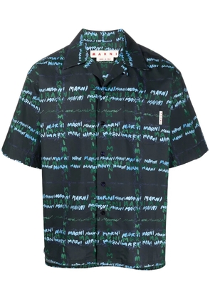 Marni all-over logo-print shirt - Blue