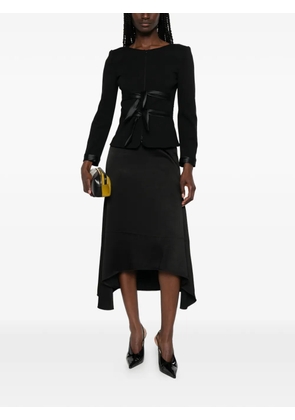 Emporio Armani bow-detail collarless jacket - Black