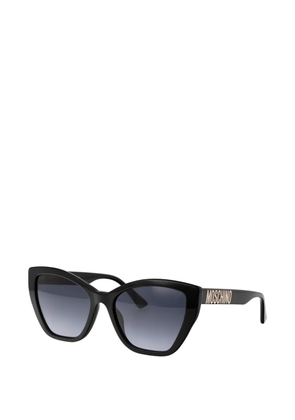 Moschino Eyewear logo-plaque cat-eye sunglasses - Black