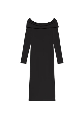 Calvin Klein off-shoulder long-sleeved midi dress - Black