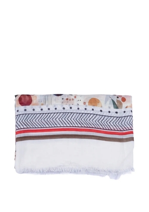 D'aniello abstract-print scarf - White