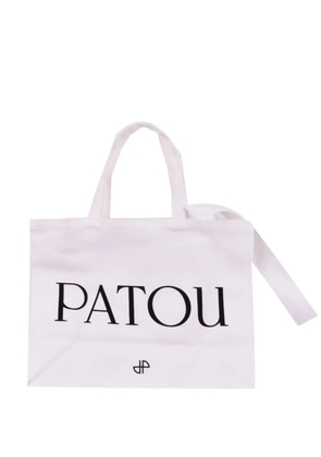 Patou logo-print canvas tote bag - White