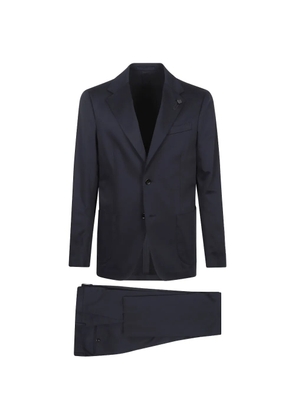 Lardini flower-pin single-breasted suit - Blue