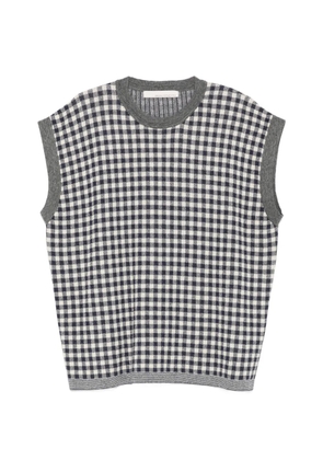 original vintage style gingham-pattern top - Blue