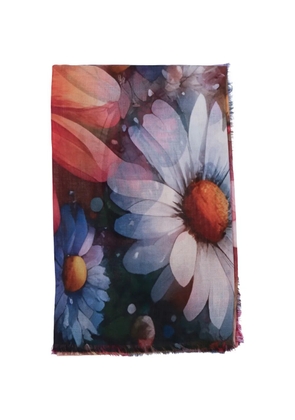 D'aniello Perla floral-print scarf - Black