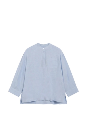 'S Max Mara patch-pocket linen polo top - Blue