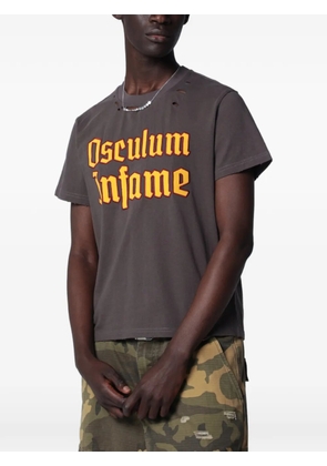 DAGGER 6669 distressed text-print T-shirt - Grey