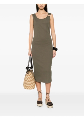 LIU JO logo-embroidered midi dress - Green
