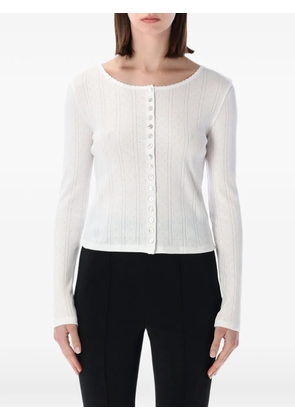 Róhe pointelle-knit cardigan - White