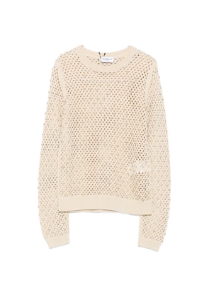 Marella crystal-embellished open-knit sweater - Neutrals