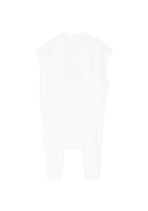 LESS V-neck cooling linen blend vest - White